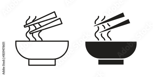 Noodles icons silhouettes. Vector elements for design.