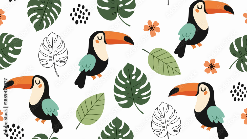 Fototapeta premium collection of birds Pattern