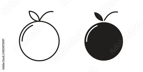 Orange icons silhouettes. Vector elements for design.