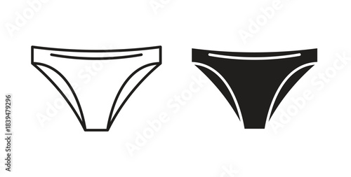 Panties icons silhouettes. Vector elements for design.