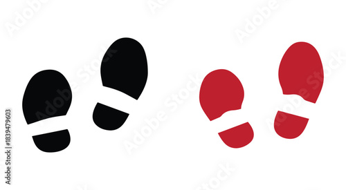 Footprint Silhouette Icons Shoes and Boots Print Vector Elements