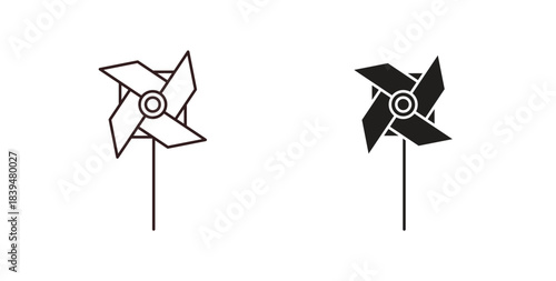 Pinwheel icons silhouettes. Vector elements for design.