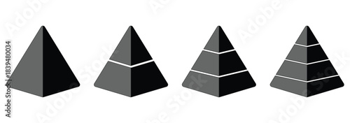 Triangular pyramid template. pyramid chart graph. Triangle pyramid chart. Maslow layer diagram. Designed for business presentations, charts, educational materials. vector illustration. 