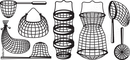 Fishing Nets and Traps Silhouette Collection fsfwerfw