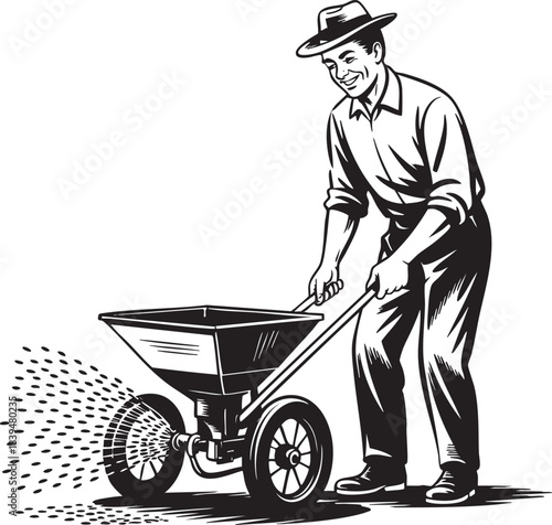 man with wheelbarrow