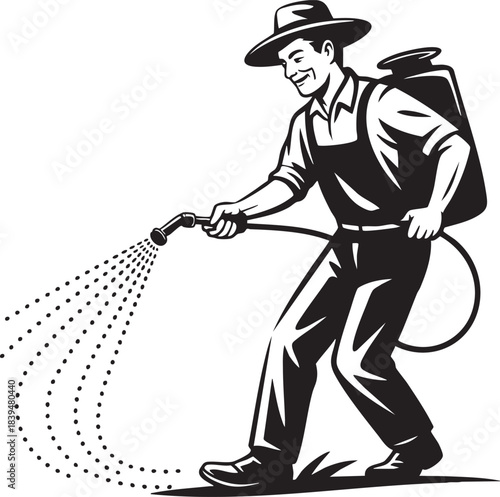 gardener with a watering can