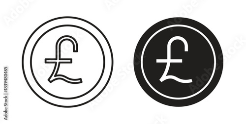 Pound icons silhouettes. Vector elements for design.