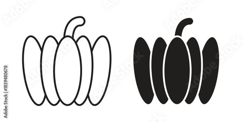 Pumpkin icons silhouettes. Vector elements for design.