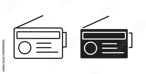 Radio icons silhouettes. Vector elements for design.