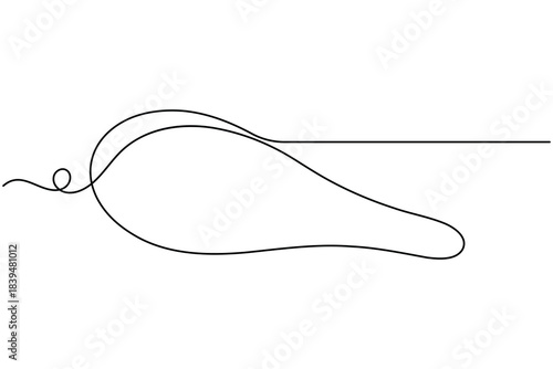 Fried chicken icon continuous one line drawing on white background minimalist drumstick leg wing sign symbol outline vector illustration