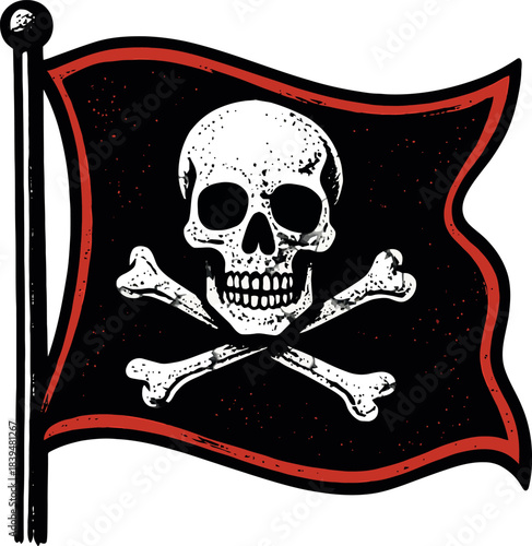 Pirate Flag Skull Crossbones Jolly Roger Vector