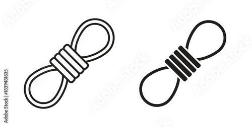 Rope icons silhouettes. Vector elements for design.