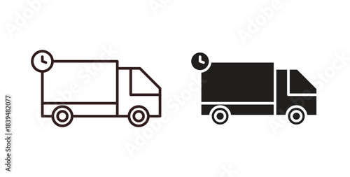 Same day delivery icons silhouettes. Vector elements for design.