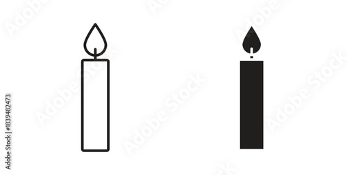 Scented Candle icons silhouettes. Vector elements for design.