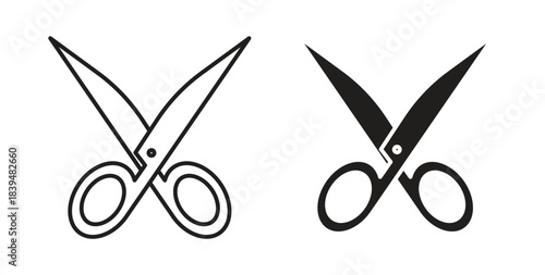 Scissor icons silhouettes. Vector elements for design.