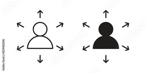 Self awareness icons silhouettes. Vector elements for design.