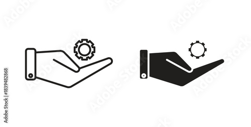 Service icons silhouettes. Vector elements for design.