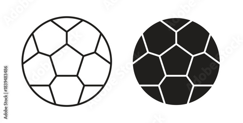 Soccer ball icons silhouettes. Vector elements for design.