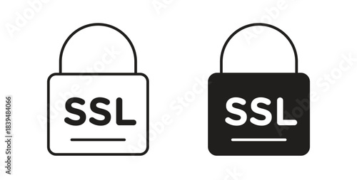 SSL icons silhouettes. Vector elements for design.