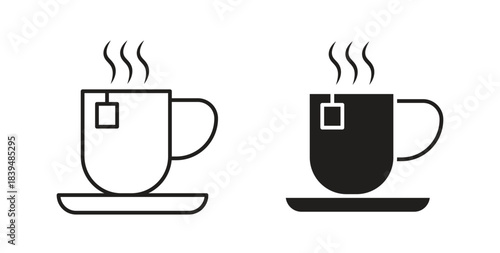Tea icons silhouettes. Vector elements for design.