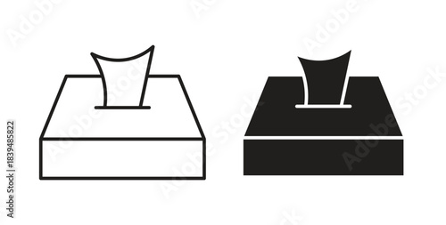 Tissue box icons silhouettes. Vector elements for design.