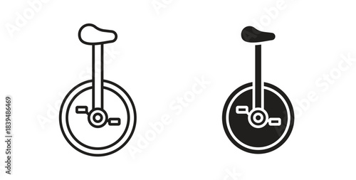 Unicycle icons silhouettes. Vector elements for design.