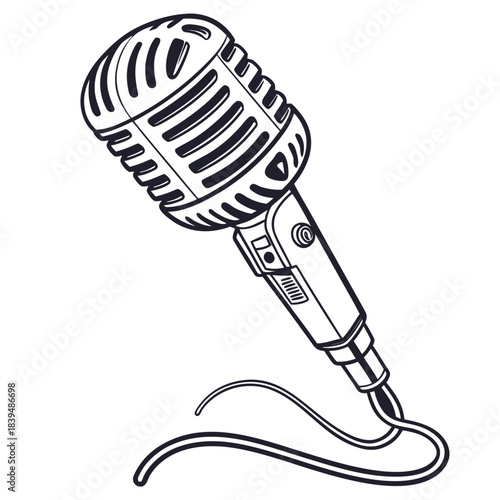 An image of a microphone vector design on a white background 