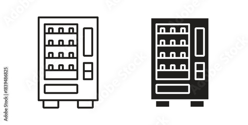 Vending machine icons silhouettes. Vector elements for design.