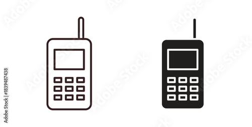 Walkie talkie icons silhouettes. Vector elements for design.