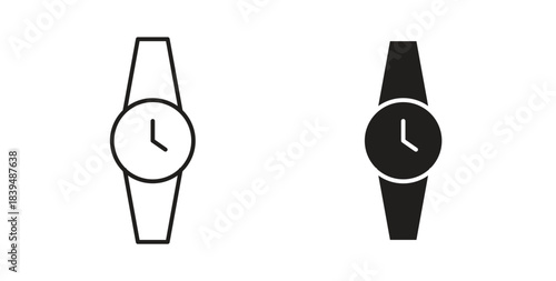 Watch icons silhouettes. Vector elements for design.