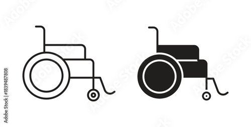 Wheelchair icons silhouettes. Vector elements for design.