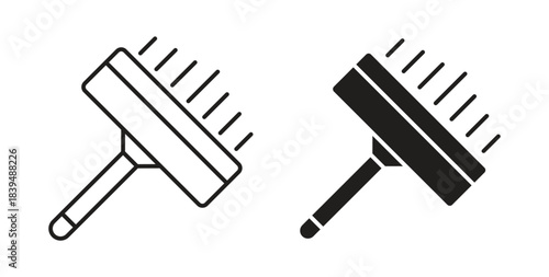 Window squeegee icons silhouettes. Vector elements for design.