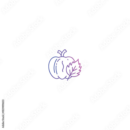 A-Pumpkin-leaf-vegetable-icon-gradient-outline-art-Vector Illustration