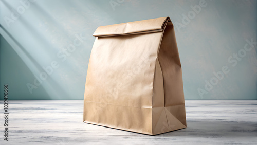 Food Delivery Bag Mockup on Soft Gradient Background
