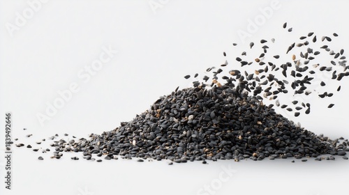 A low-speed capture of black sesame in motion