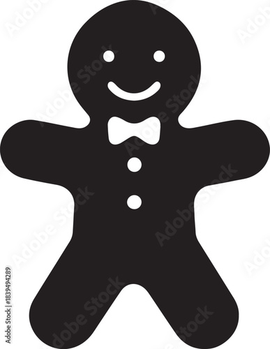 Gingerbread man icon silhouette white