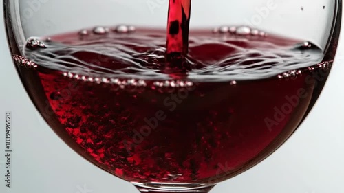 Pouring Red Wine into a Glass - A Moment of Indulgence.