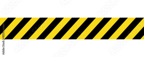 Diagonal hazard stripe tape icon with bold yellow and black slanted stripes, safety warning marking icon for industrial barriers