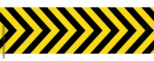Extended chevron hazard tape icon with repeating yellow and black angled stripes, industrial caution marking icon for safety barriers
