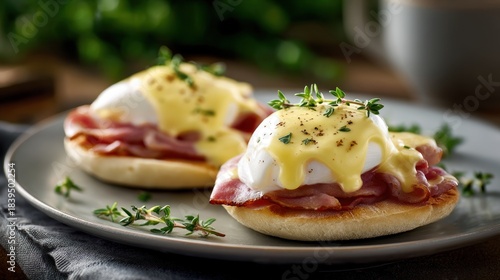 Eggs benedict with transparent background