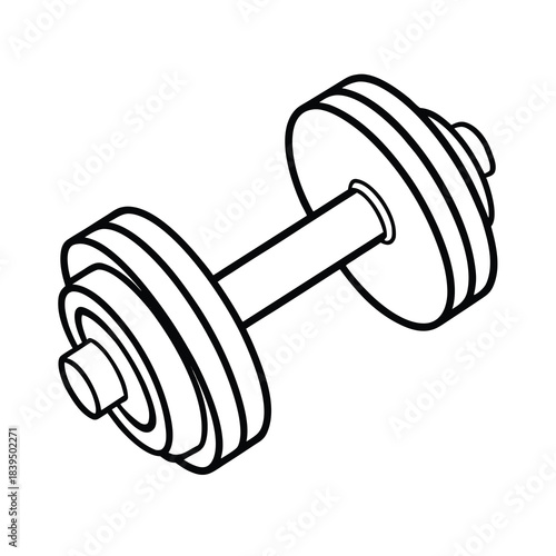 Heavy chrome metal dumbbells isolated on white for gym fitness and weightlifting exercise equipment