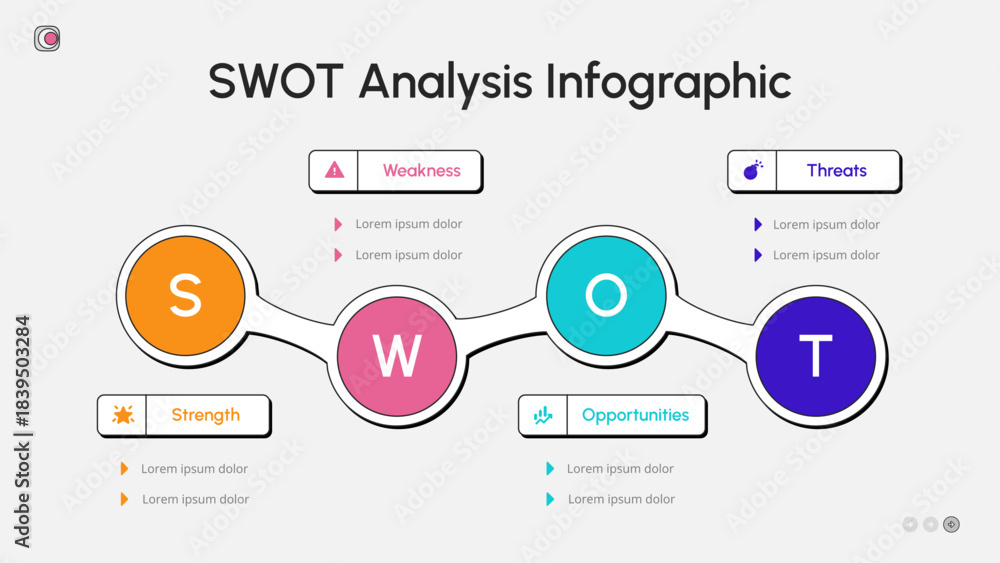 Naklejka premium SWOT Analysis Infographic