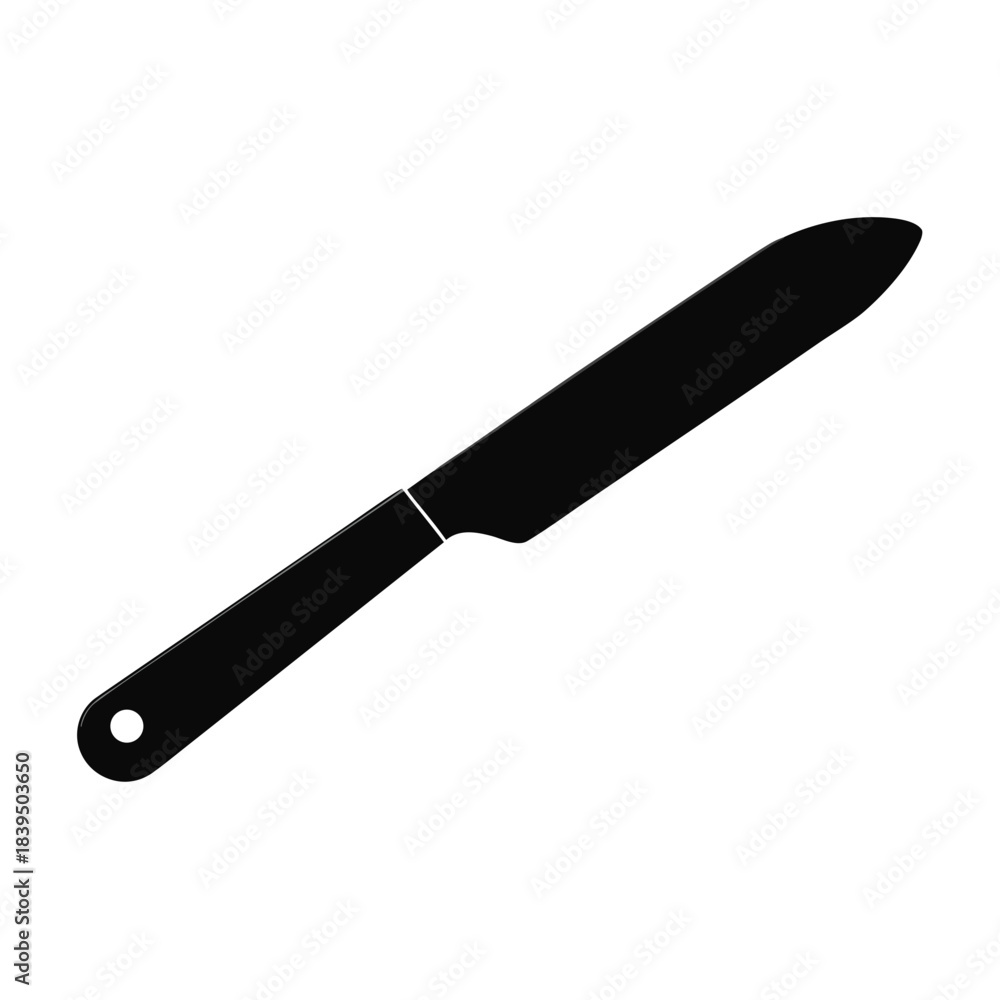 Fototapeta premium Close-up Isolated Black Makeup Brush with Sleek Handle on White Background