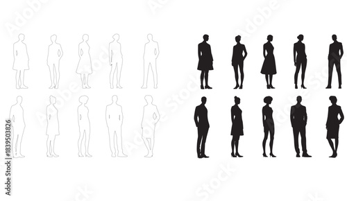 silhouette of a  man and woman