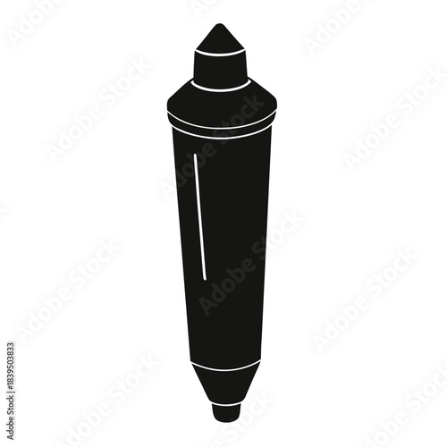 Black silhouette of a marker pen with a pointed cap