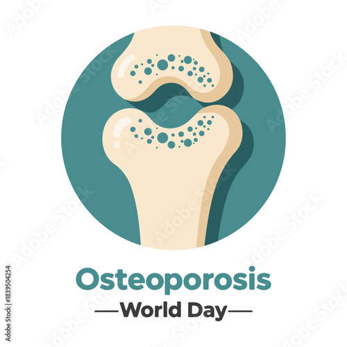 Osteoporosis World Day Bone, vector art illustration.
