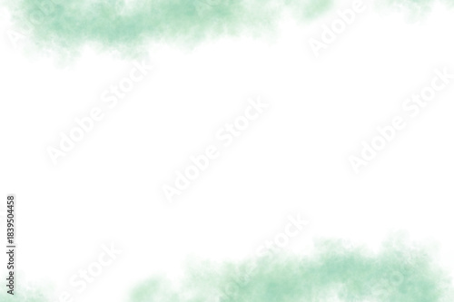 Abstract ethereal light green smoke or mist forming a border on a dark black background