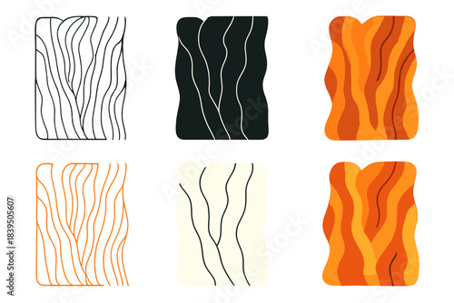 Abstract Cave Artistry. Iron pigment streaked cave walls forming natural abstract patterns, minimal vector design, first in line