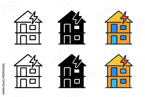 Modular Shelter Designs. Modular disaster shelter with stacked sections and clean lines, abstract minimal vector icon, first in