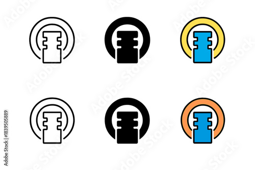 Abstract Conduction Symbol. Conduction ring wrapping around insulator symbol, representing boundary state continuity, balanced